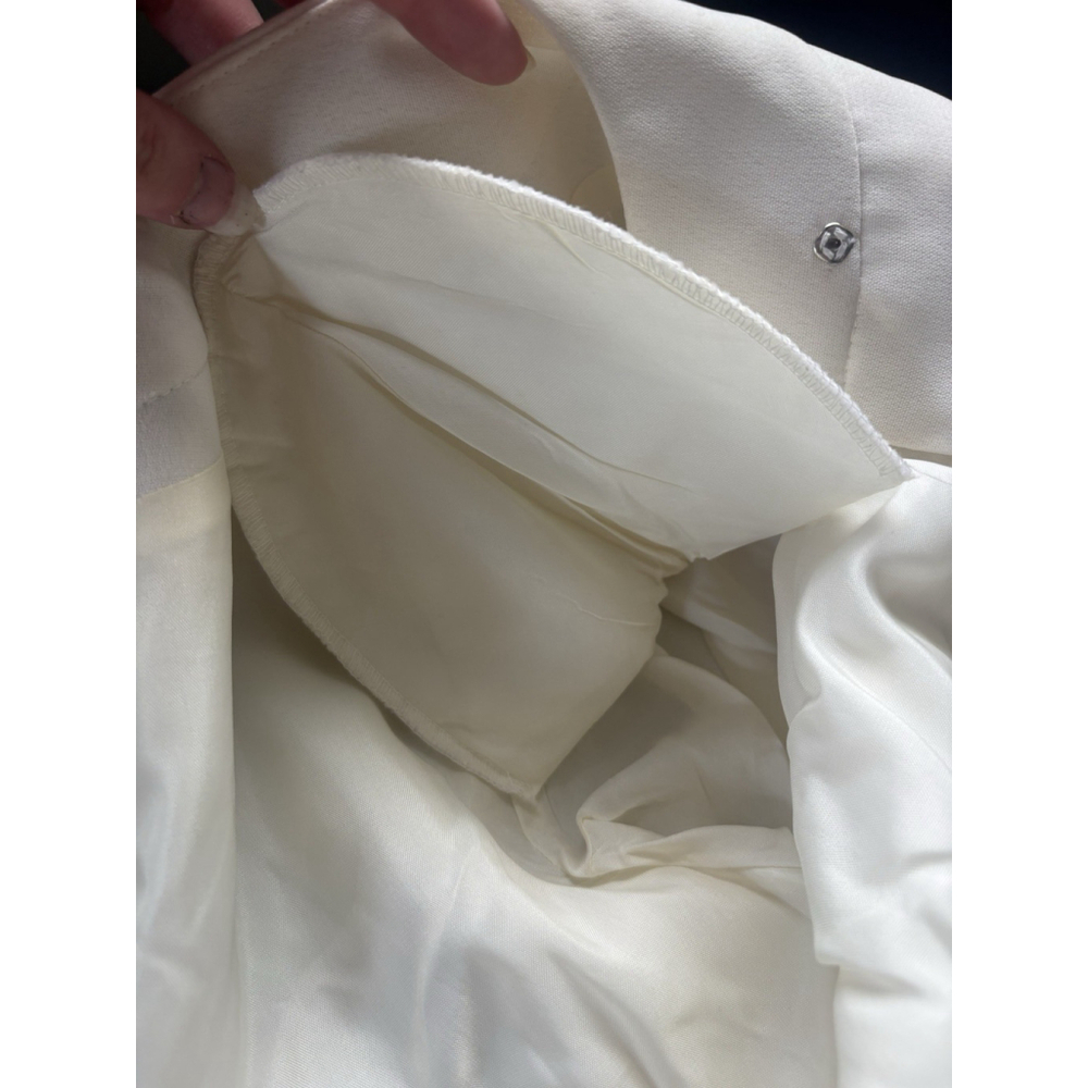 VTG Scaasi Dress Ivory Cream Coat Dress NWT Size 4 Gold Buttons Old Money 90s - Picture 14 of 16